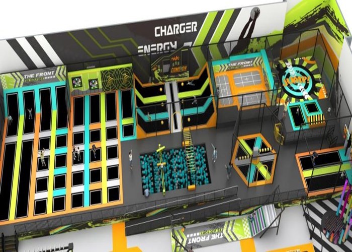 Commercial Bounce Indoor Trampoline Park Battle Beam Dodge Ball