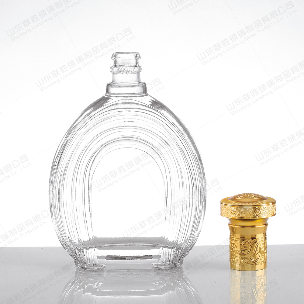Clear Amber Boston Round Glass Bottle for Liquid Medicine 500ml Base Material Glass BRANDY