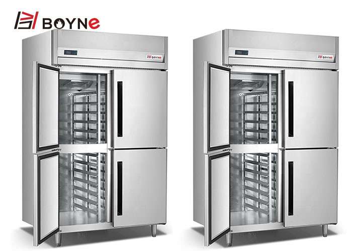 Commercial Kitchen stainless steel 4 Door Freezer Refrigerator Insert Trays Cabinet