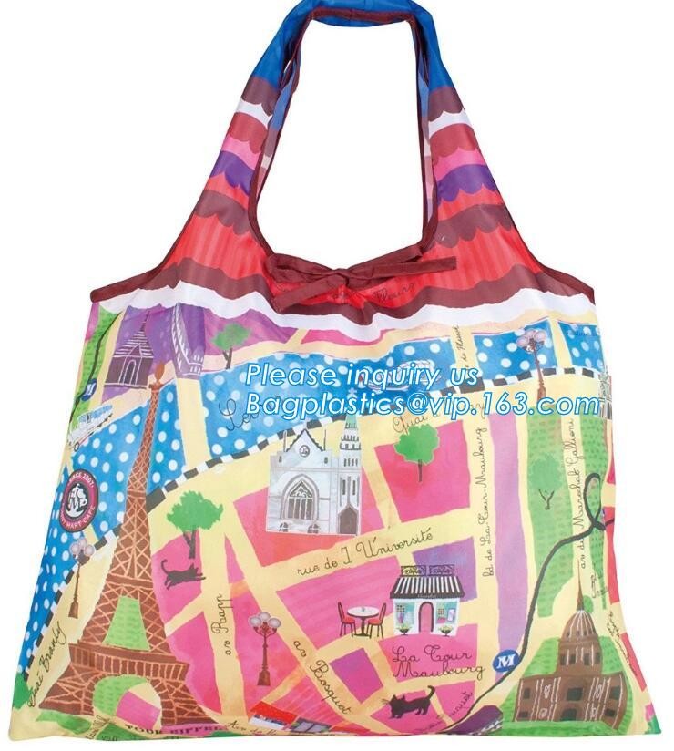 Promotion Custom Eco Friendly Sublimation Polyester Folding Shopping Bag,Promotional Sports Gym Sack Polyester Drawstrin