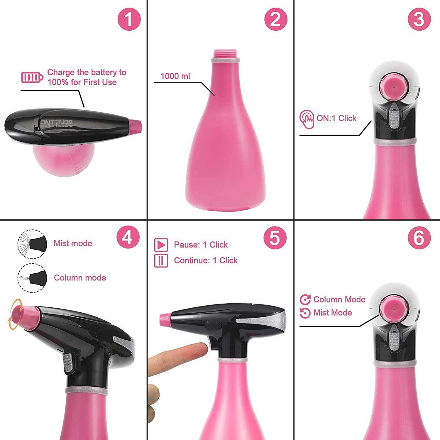 1A Automatic Plant Sprayer USB Charging 33.8oz Outdoor Garden
