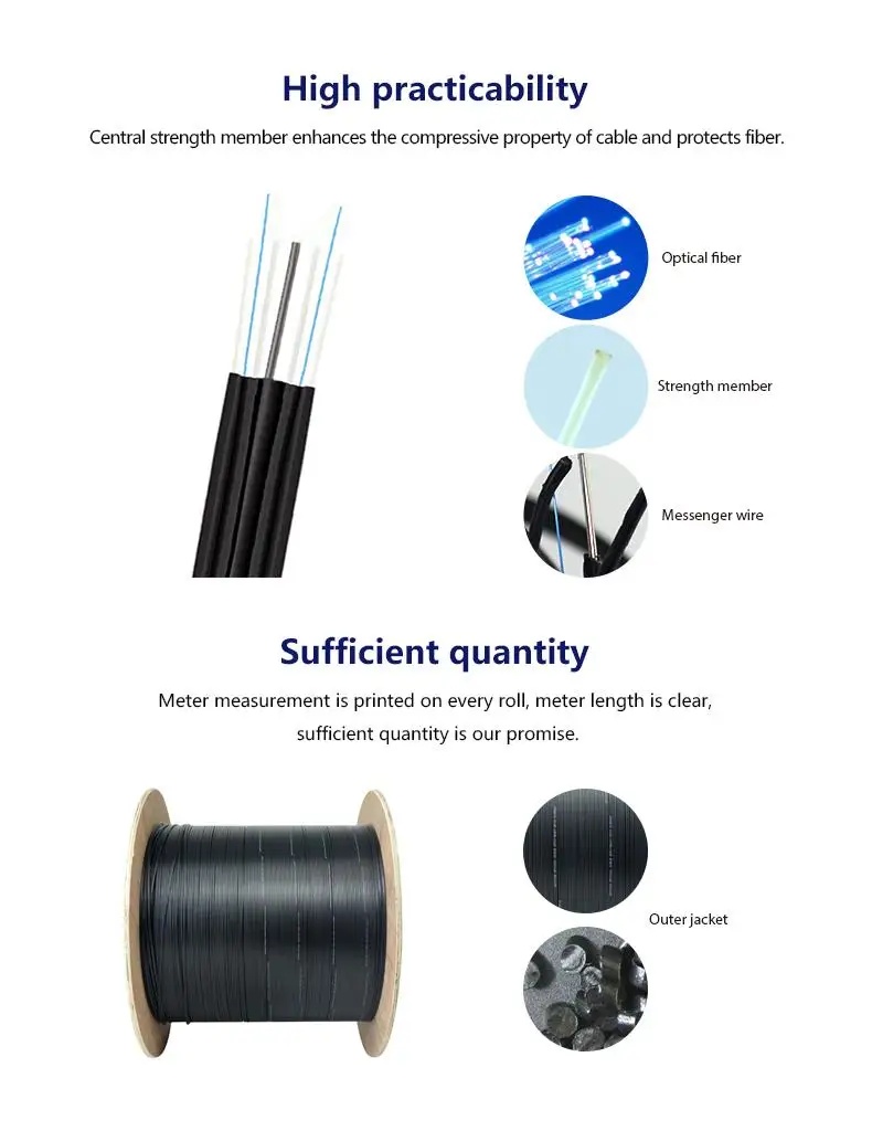 Indoor 8-shaped LSZH lG657A1 GJFJH GJFJV Fiber Optic Cable 1-48 Core Tight Buffer