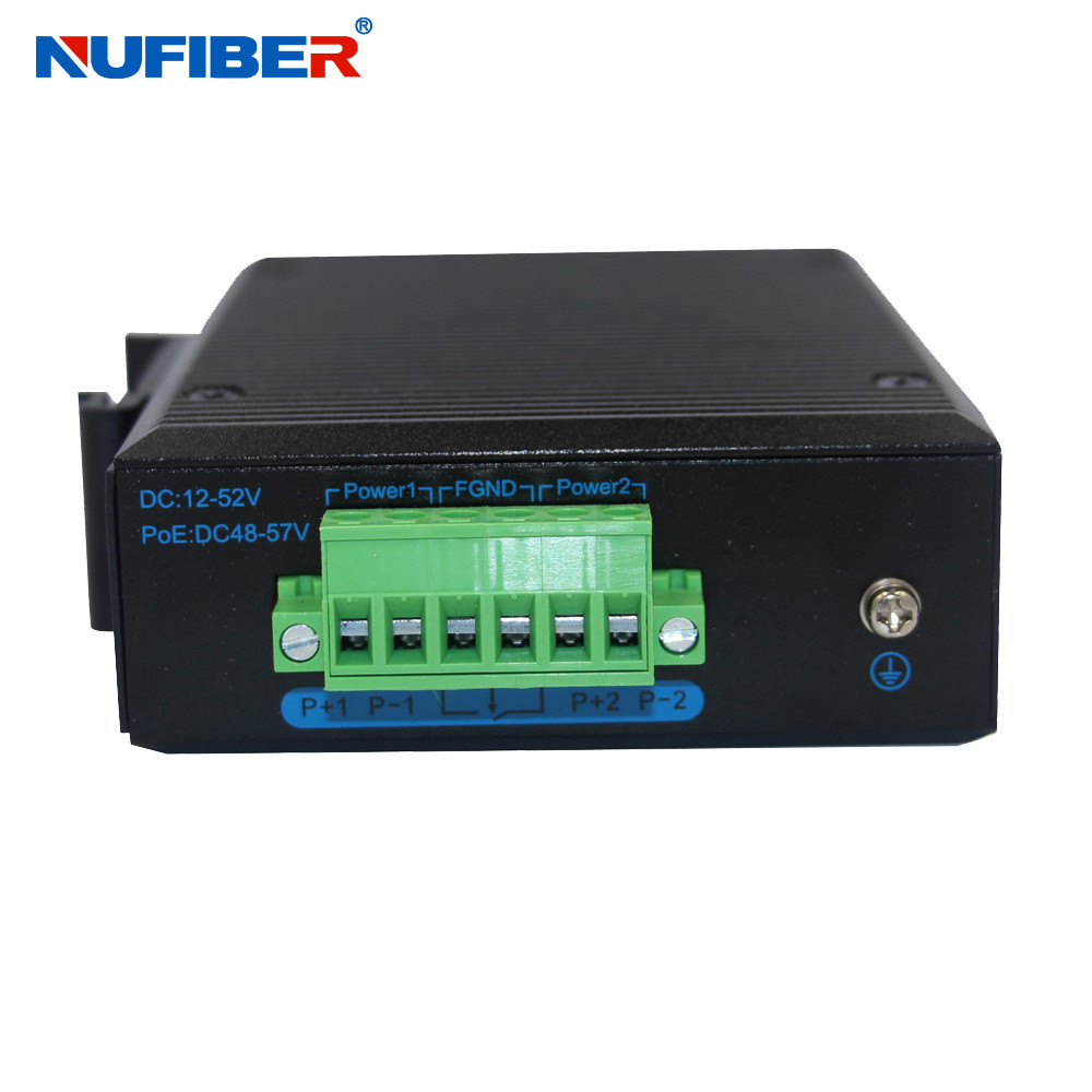 Industrial SFP to UTP POE Media Converter Gigabit Din Rail Mount 48V