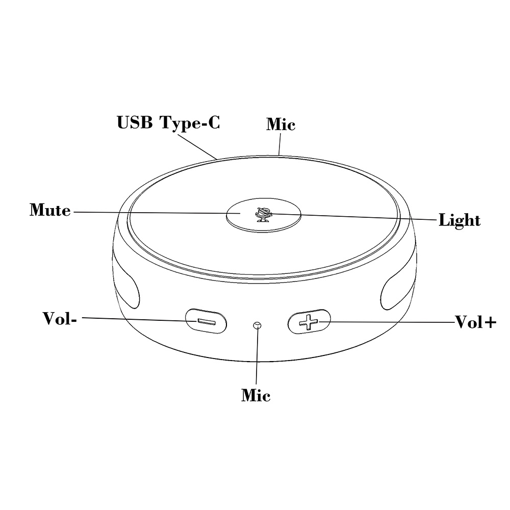 Small size Echo Speaker Desktop Portable Speaker With Microphones Conference Room Speakers