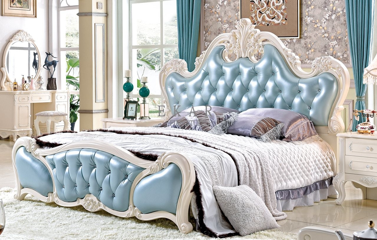 Luxury Classic European Set Antique King Size Bed