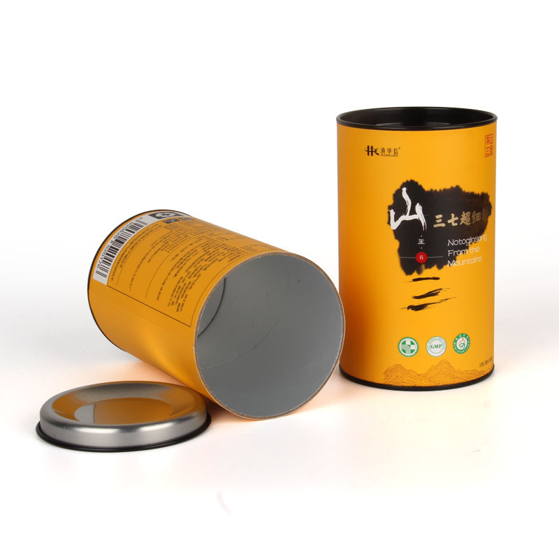 OEM Composite Can Packaging For Tea Packing With Lid And Base