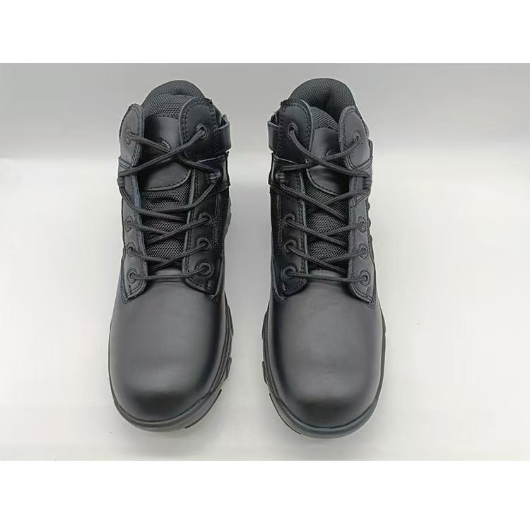 Mens Outdoor Hiking Boots Breathable Mid Top Work Shoes With Side Zipper