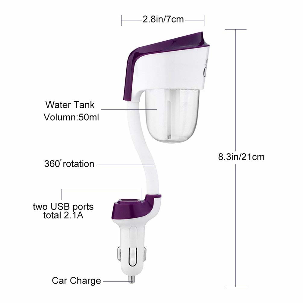 12V Mini Ultrasonic Atomization Humidifier For Travel