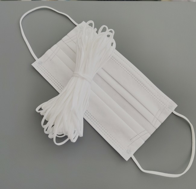 3.5mm 5mm Flat Elastic Cord Stretch White Polyester Earloop Ear Band Earing Loop