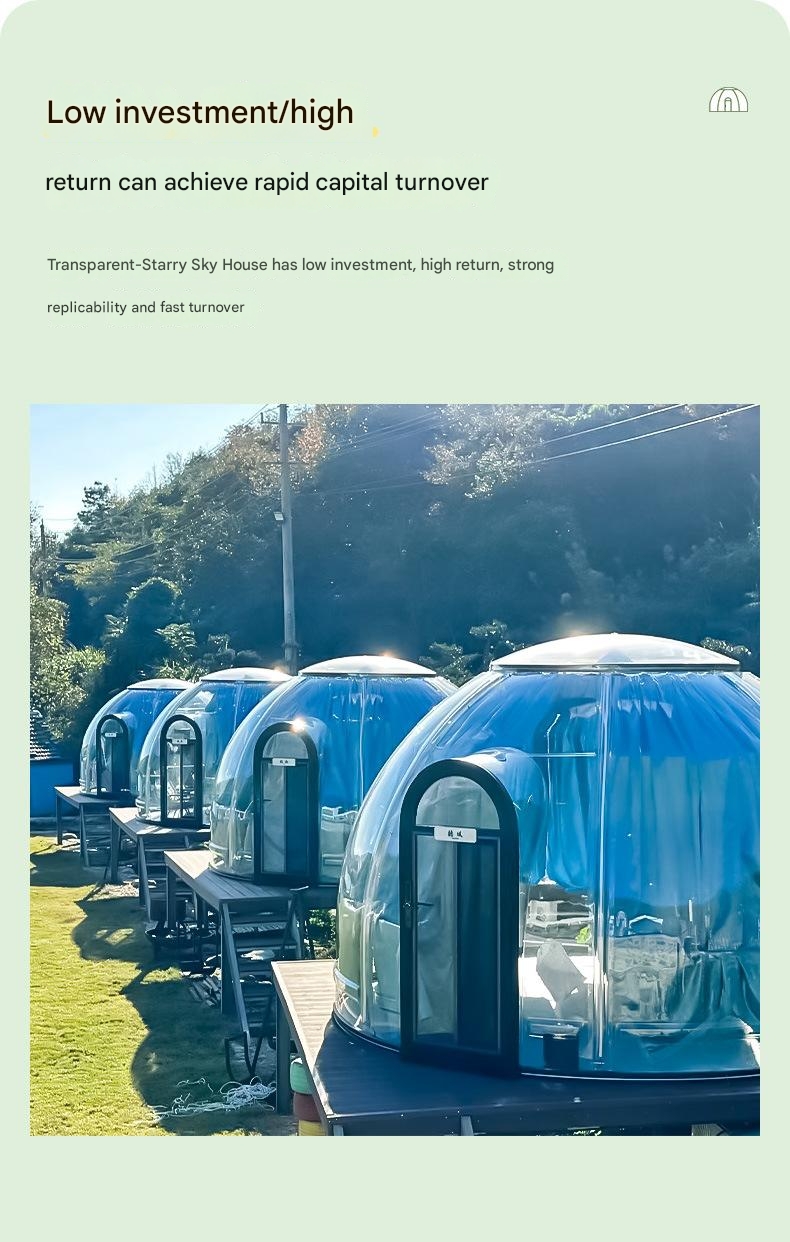 Outdoor sun room scenic PC star room Outdoor camping tent transparent bubble room