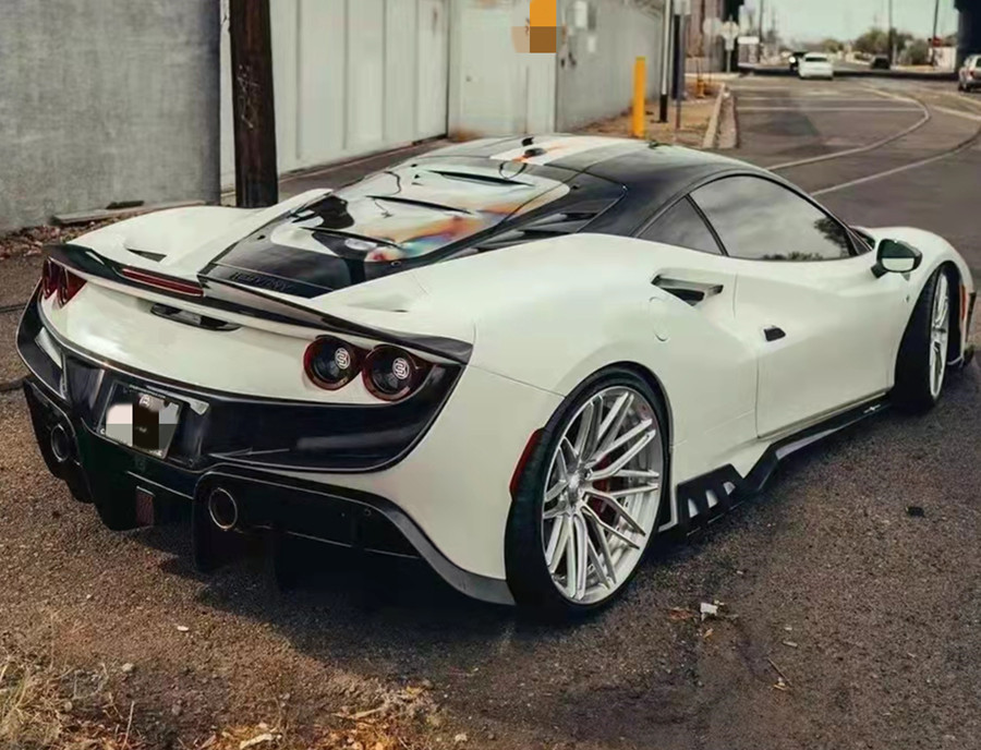 For Ferrari F8 Carbon Fiber Body Kit F8 Upgraded KEYVANY Style Front Shovel Diffuser Spoiler Body Kit