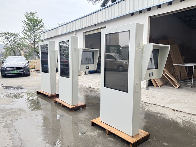 43 Inch Info Capacitive Touch Kiosk Totem Double Side Outdoor LCD Monitor