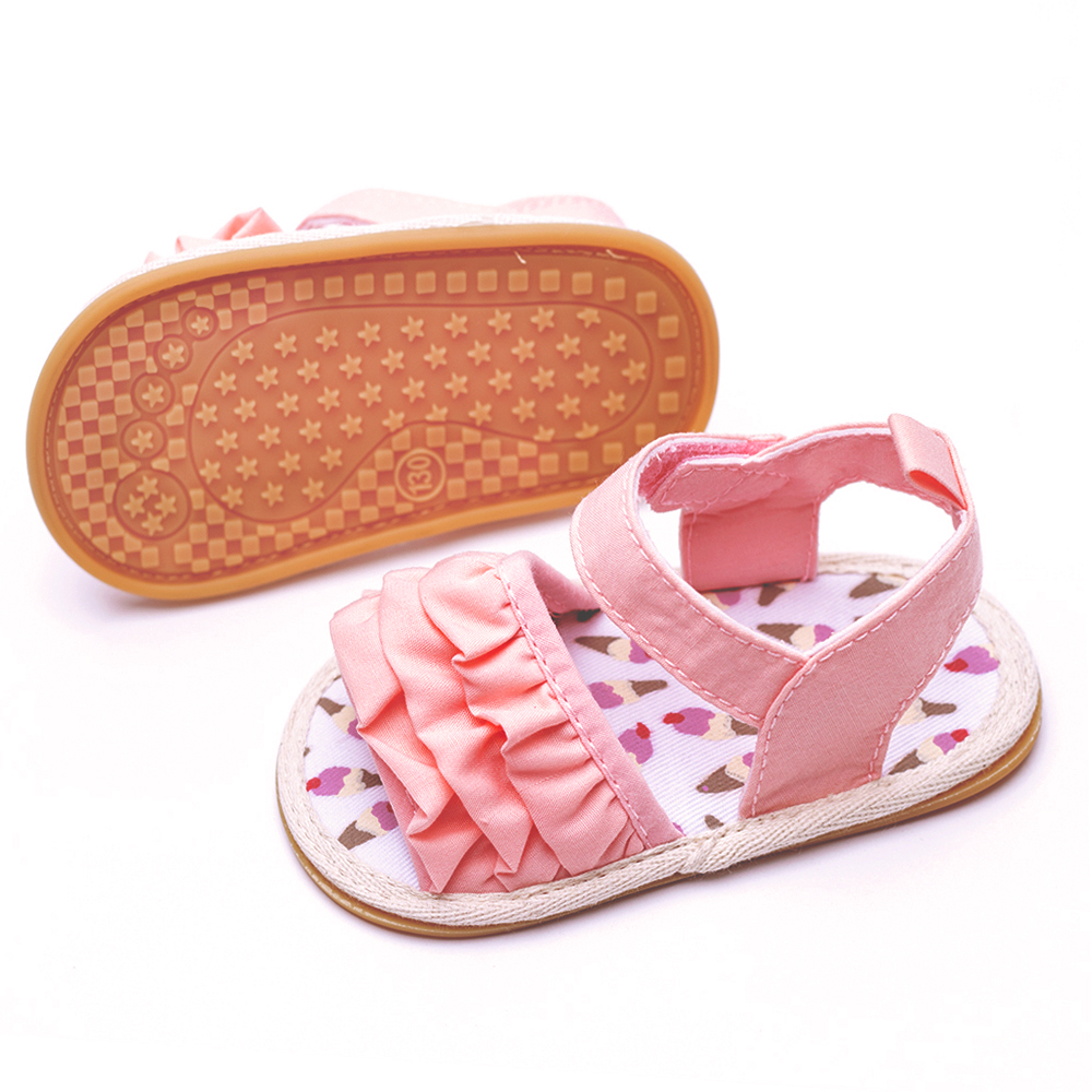 New designed Lace flower soft-sole 0-2 years girl infant prewalker baby sandals