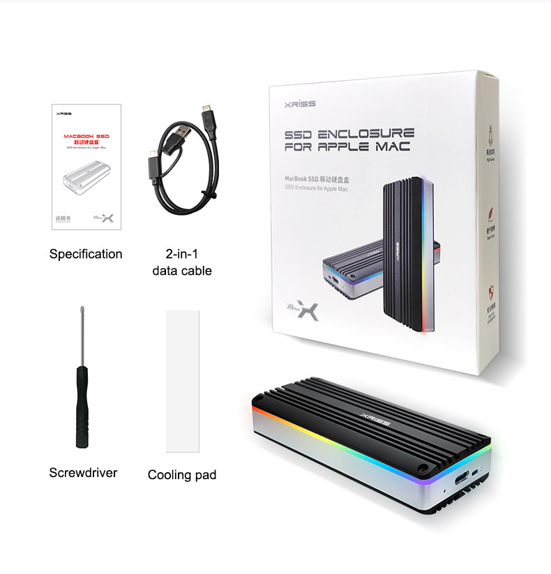 PCIe Input Interface External Hard Drive Enclosure For MacBook Apple Flash SSDs