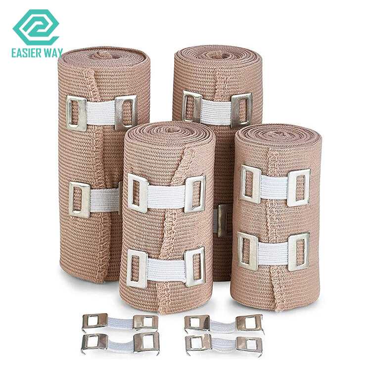 Skin Colored Medical Dressing Tape Gauze Tape High Elastic Compression Bandage With Clips