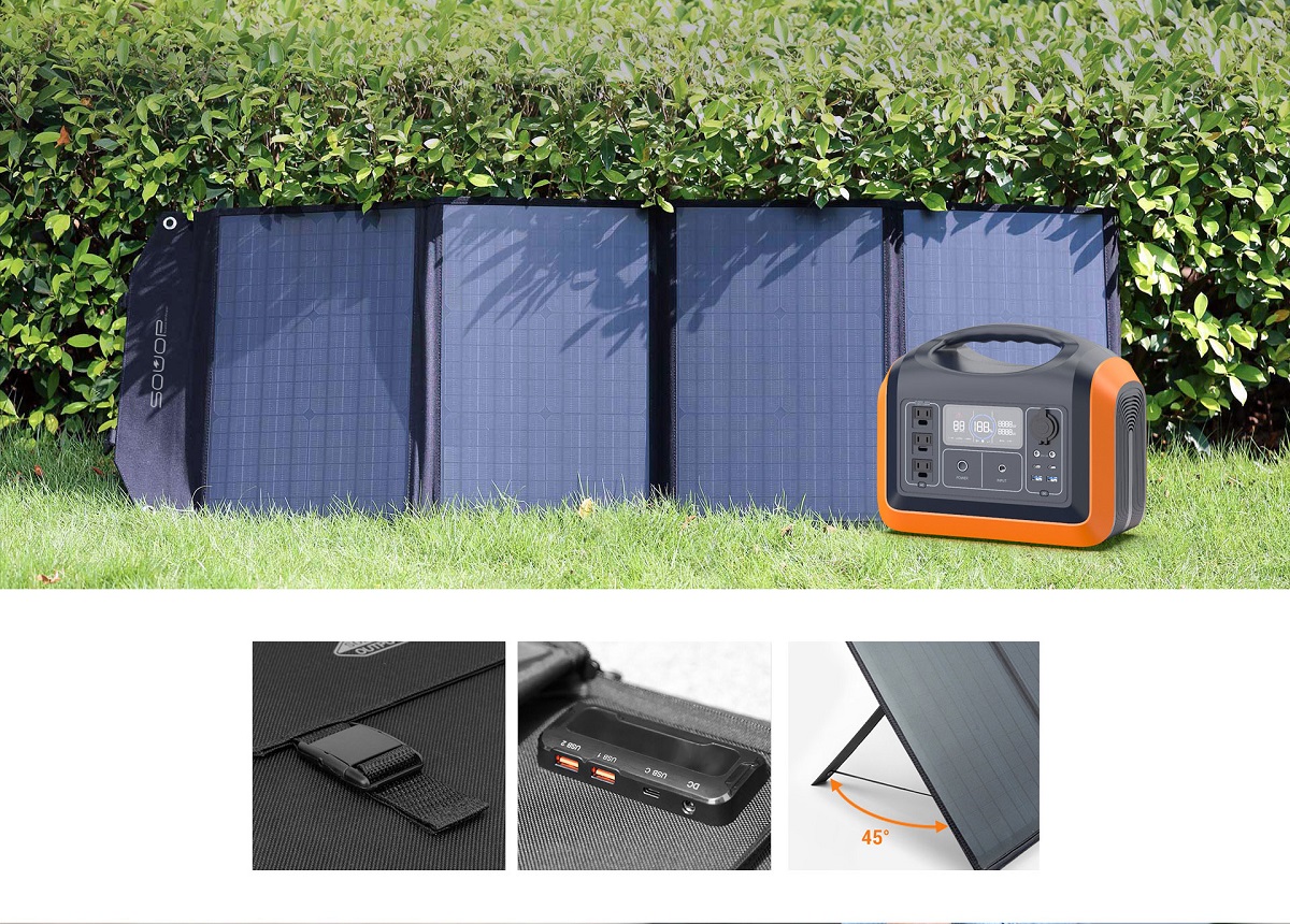 19.2V 595WH Lithium Battery Portable Solar Power Bank 110V 600W Pure Sine Wave AC Outlet