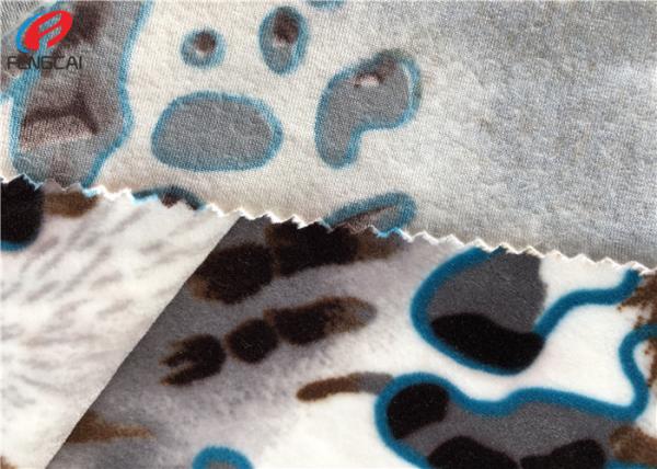 95 Percent Polyester 5 Percent Spandex Velvet Fabric Printed 4 Way Stretch