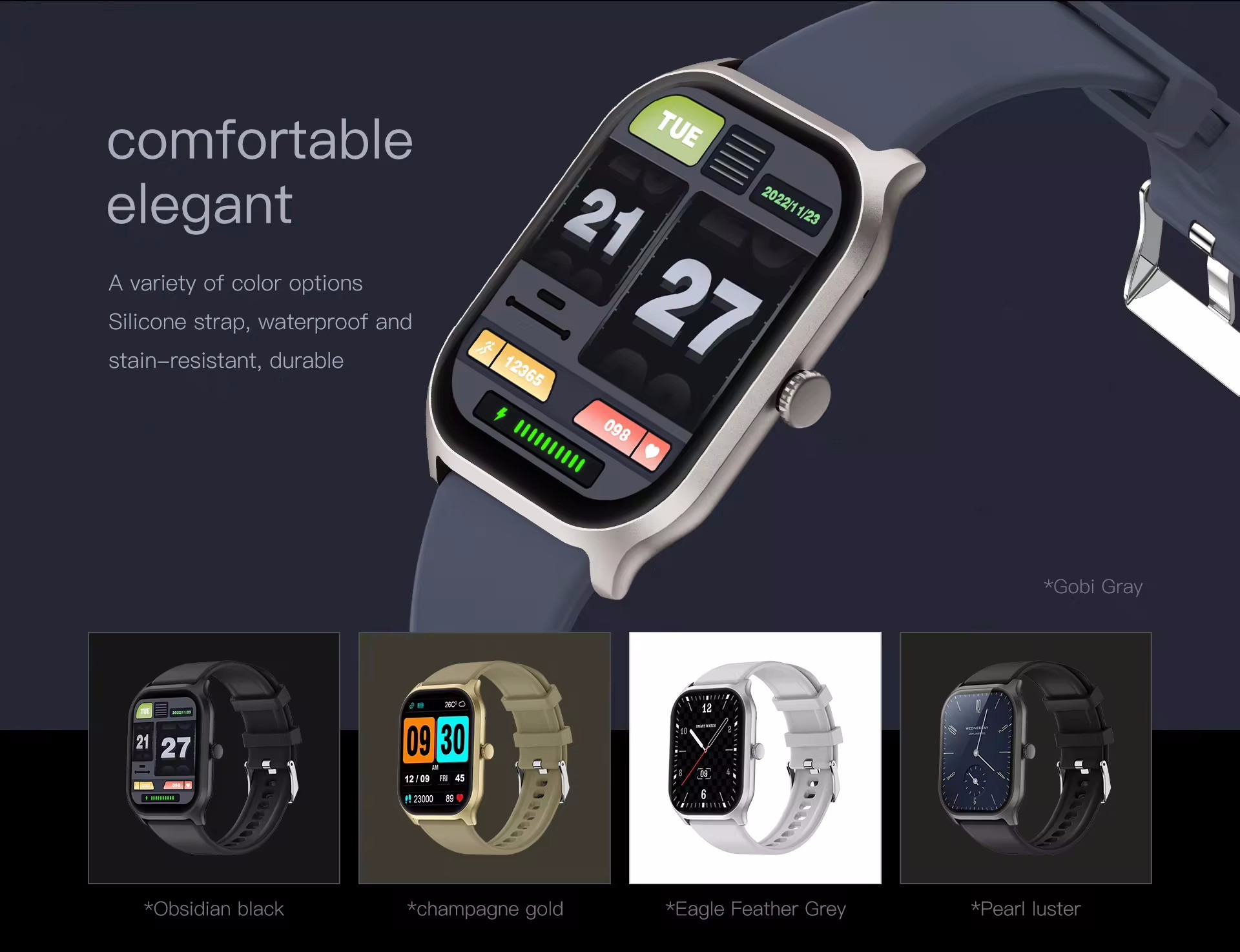 Sport Smart Watch Ip68 Waterproof ZL77J Smart Watch Voice Assistant Fitness Tracker