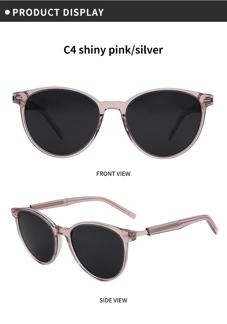 Acetate Frame Round Reading Sunglasses UV Protection OEM With Spring Hinge