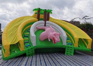 Inflatable Water Park Bouncer Slide Combo Jurassic Park Tropical Jungle Giant Dinosaur