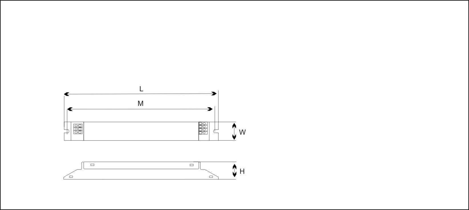 Line Current 0.52A Fluorescent Light Ballast 2 X 58W 220V 280 * 34 * 30mm