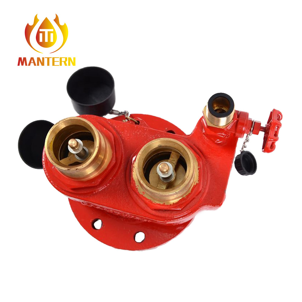 Fire Fighting Equipment 2 X 2.5" BS336 2 Ways 4" Breeching Inlet Water Divider