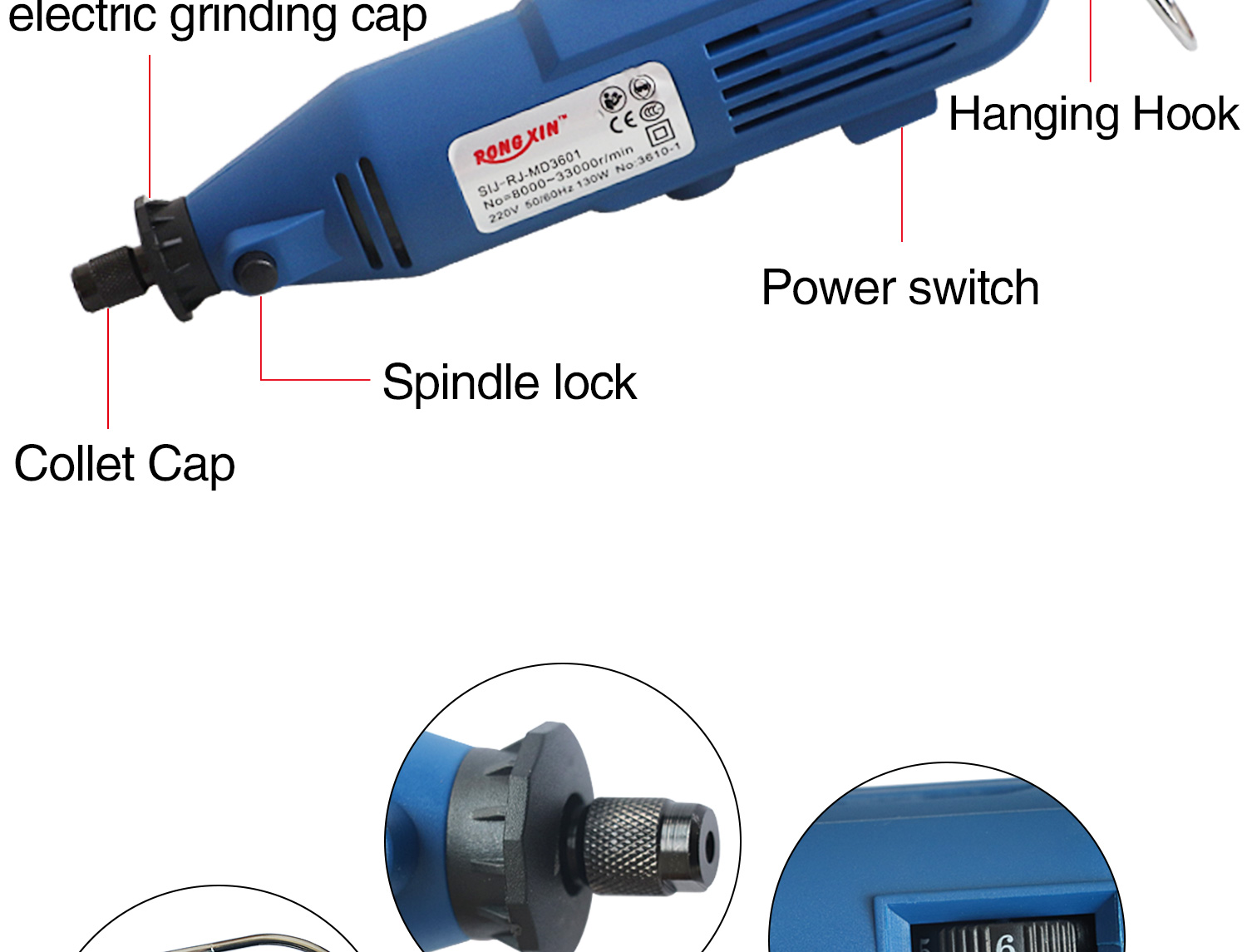 211pcs Mini Electric Grinding Machine Polishing 8000-33000r / Min