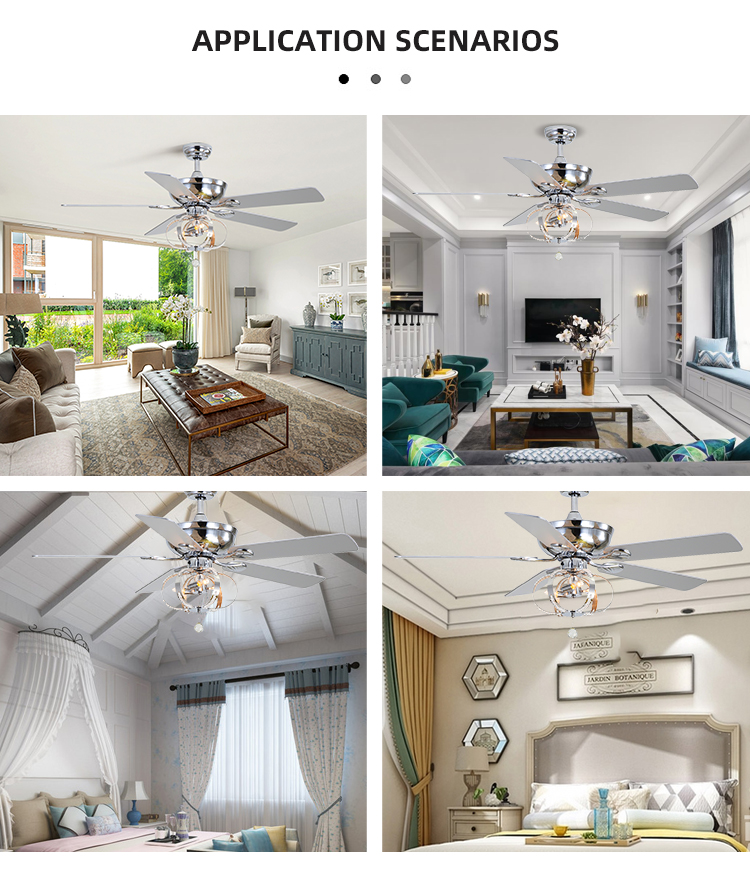 80Ra 65W 52 Inch Remote Control Ceiling Fan Commercial Ceiling Fans For Restaurants