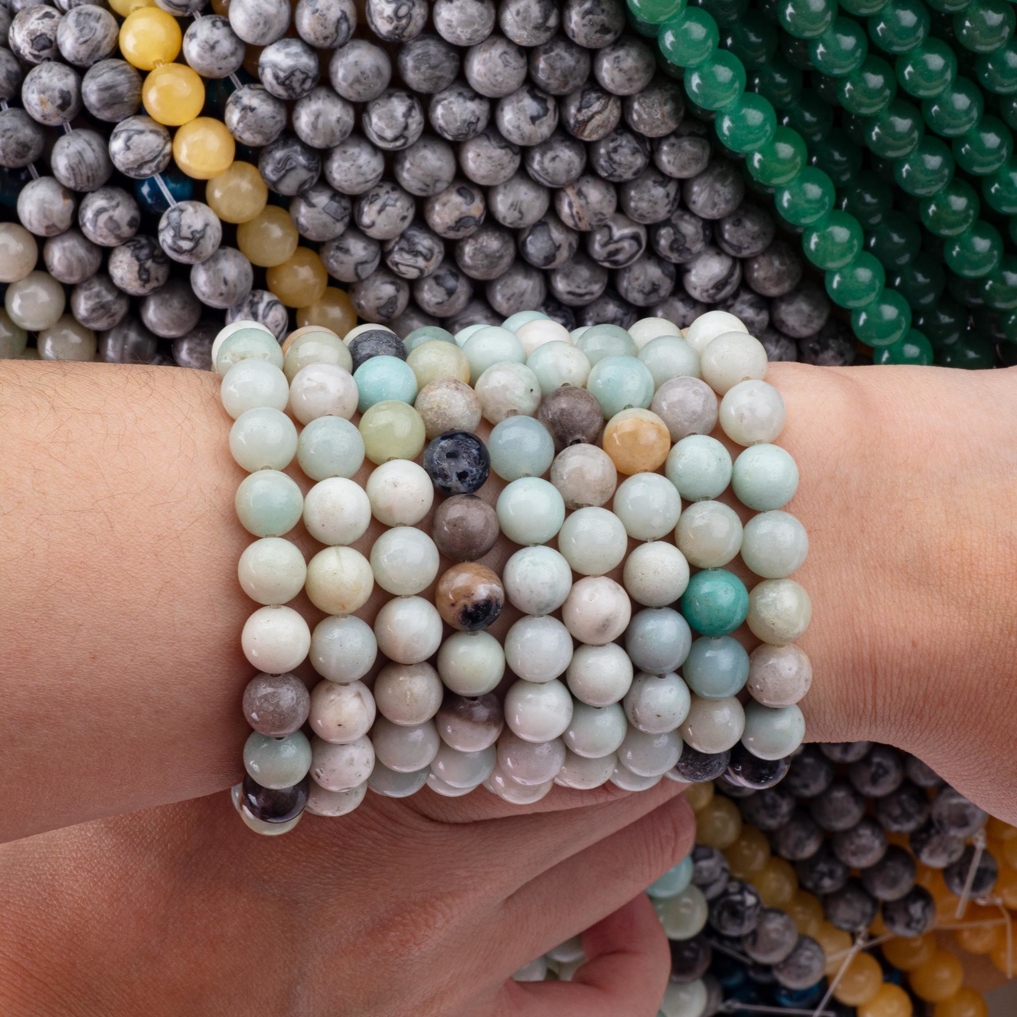 Amazonite Round Bead Natural Crystal Gemstone Different Bead Size Loose Bead Strands for DIY Jewelry Making