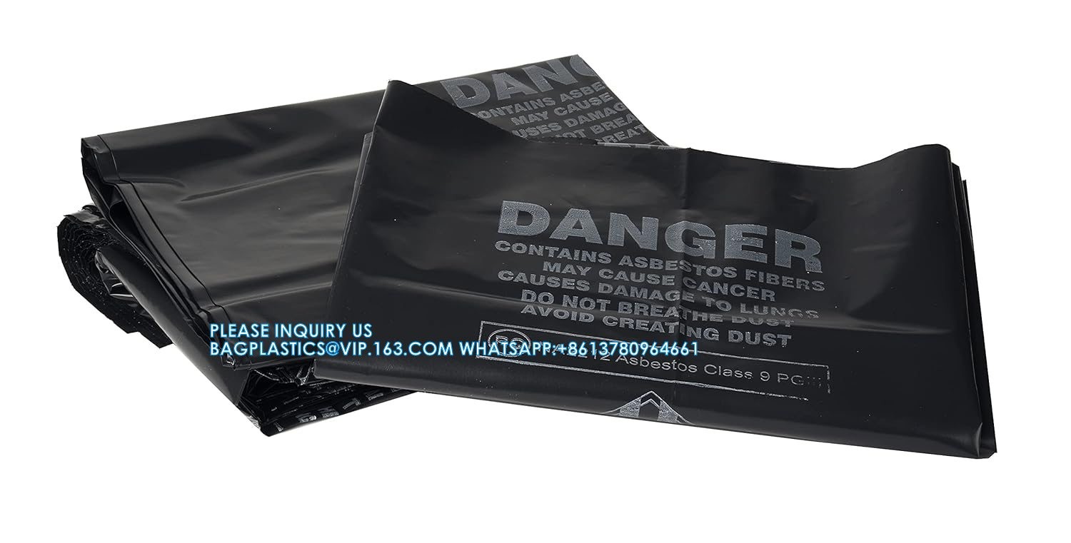 33 Gal. Asbestos 6 Mil Bag Disposable Burial Bags, Asbestos Disposal Bags Protection Bag, tuff storage bags