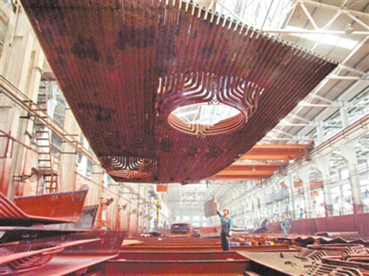 Condensing Gas Boiler Water Wall Panels , Boiler Membrane Wall Tube