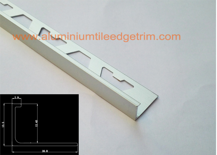 Angle Type Aluminium Tile Edge Trim 12mm , Aluminum Straight Edge For Tile