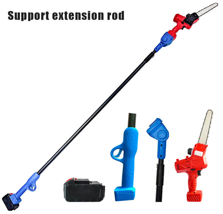 21V Portable Cordless Telescopic Pole Trimmer Battery Powered Pole Saw For Garden