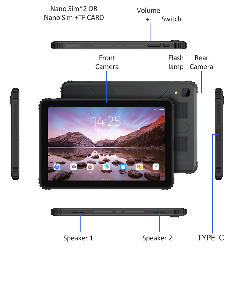 10.1 Inch HD Display Touch PC Screen Spreadtrum T1616 8 Core Android 12 8GB RAM