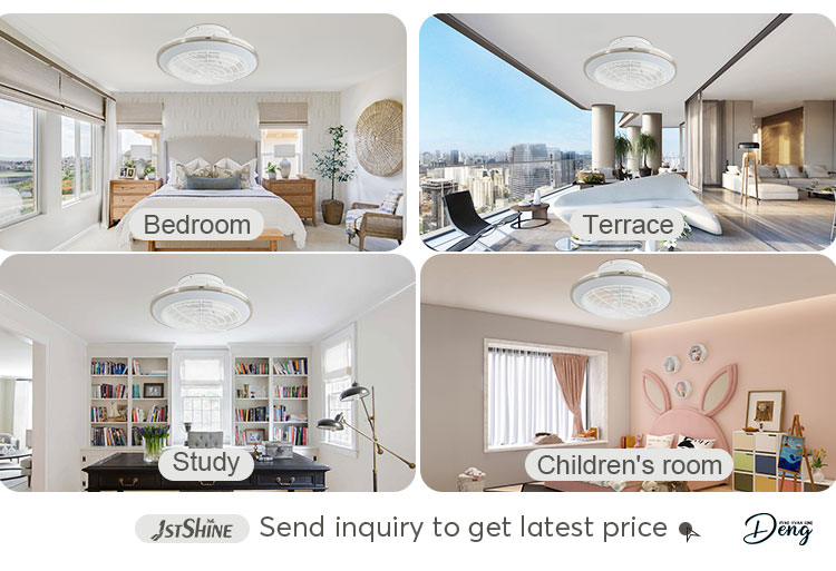 Small Size Bedroom Ceiling Fan with High Airflow 20 Inch Diameter and Remote Control