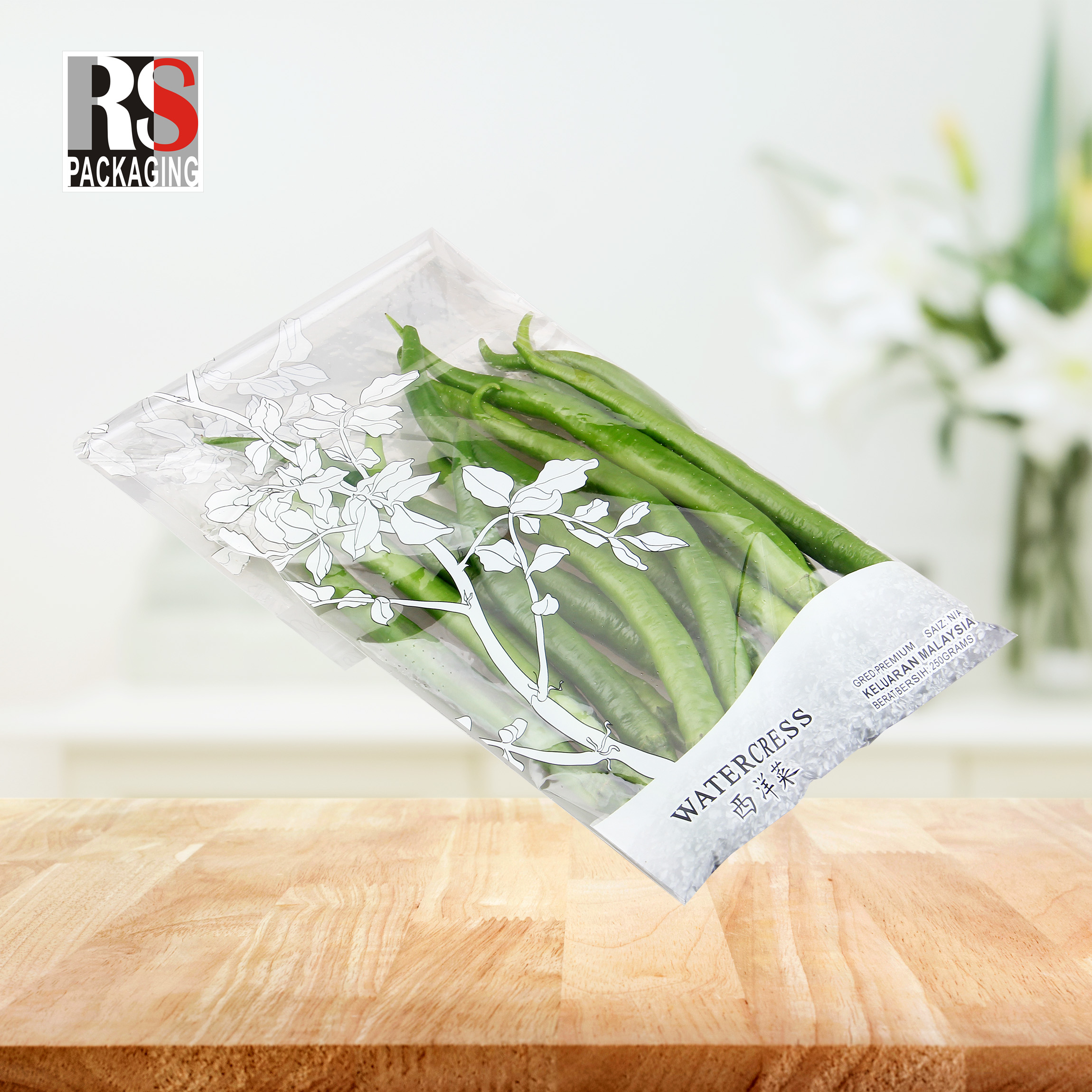 Clear Micro Perforated Bag Fresh Vegetable Plastic Packaging Bags Customized