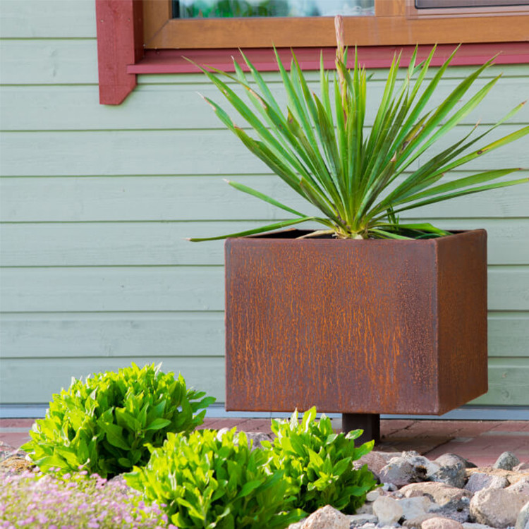 Planter Rectangle Steel Large Corten Steel Planter Corten Steel Flower Pots Planters