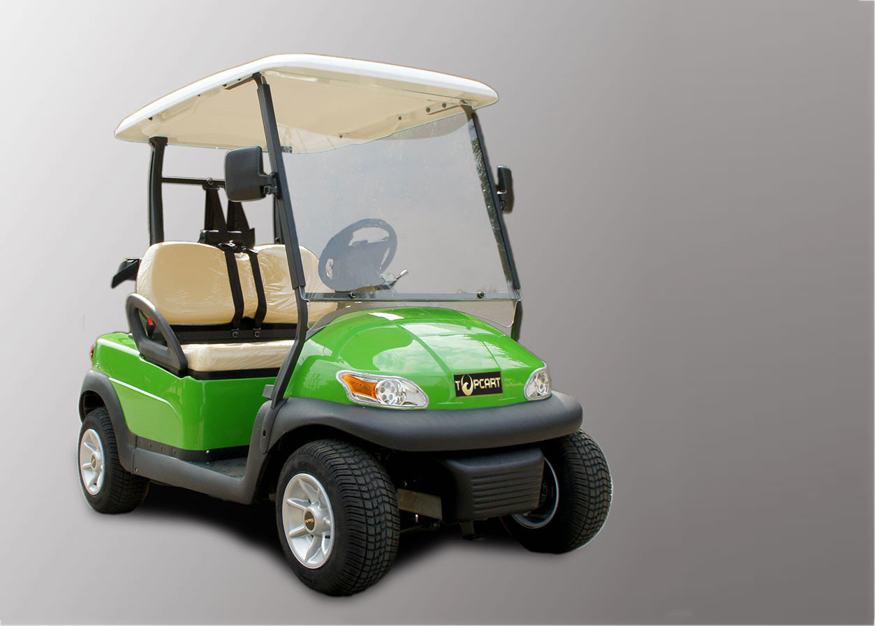 Electronic Small 2 Seater Golf Cart With Caddy Plate CE Approved , Green Color