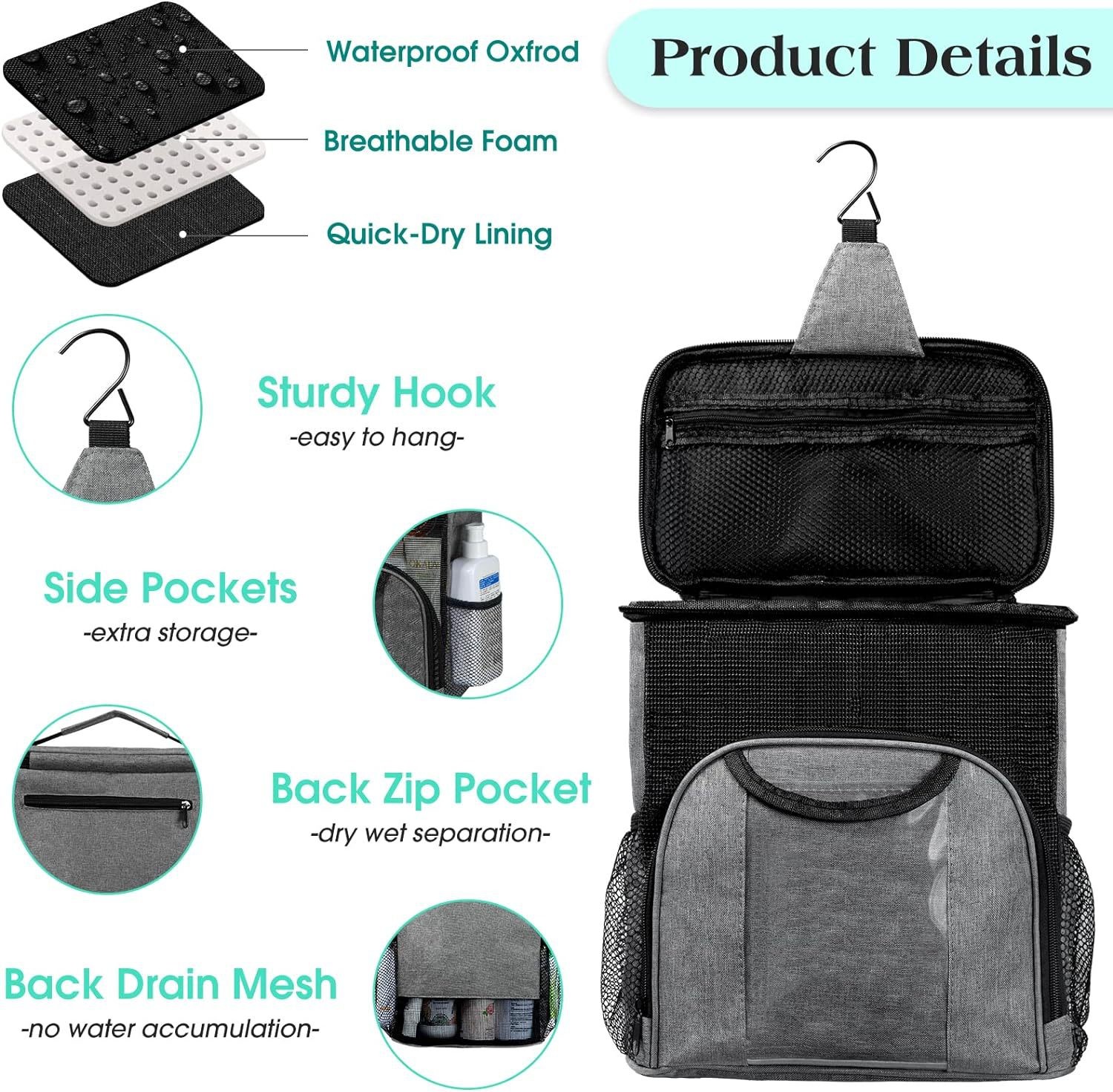 Portable Shower Bag Function Insulated Large Capacity Insulated