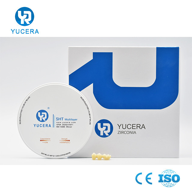 900Mpa Cad Cam SHT Preshaded Zirconia Disc 46% Translucency