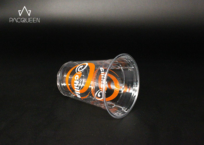 Iced Drink Disposable Clear Plastic Drinking Cups Cutsomized Logo