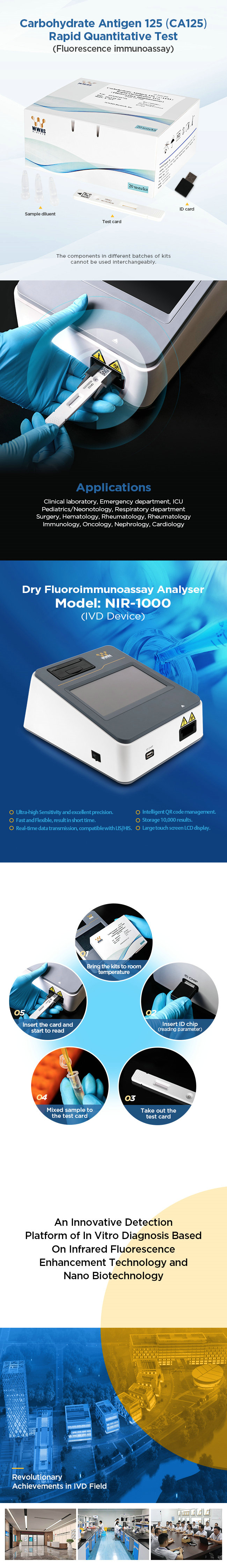 CA153 Tumor Marker Rapid Test Kit 20T WWHS FIA POCT Assay
