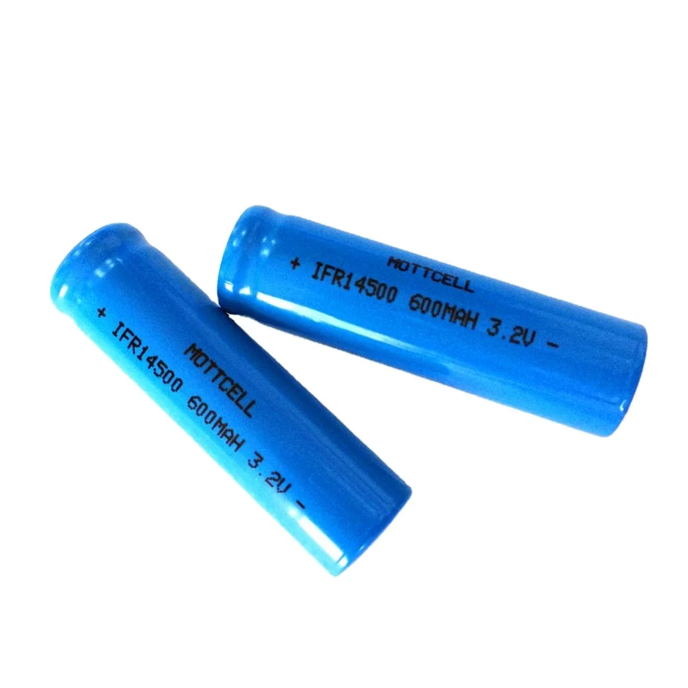 Motcell hot Sale Battery Lithium Ion 14500 3.2V Lifepo4 LFP Cell 600mAh Mini Fan Battery