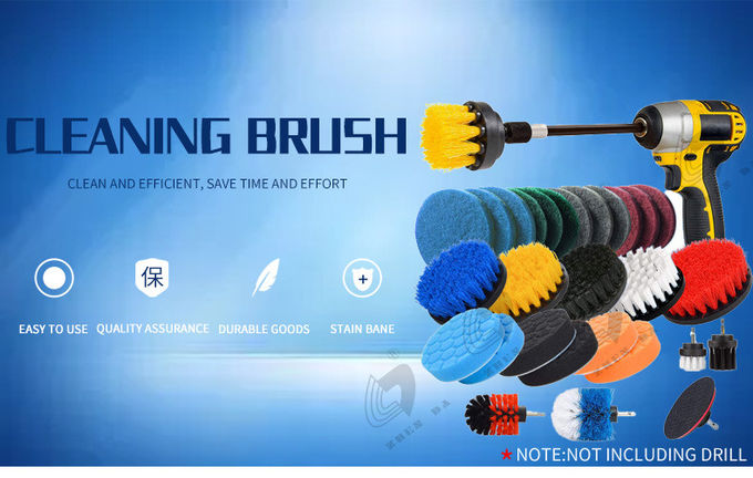 31pcs 3.5" Drill Cleaning Brush Scrouing Scrubber Sponge Pads For Kitchen Car Cleaning