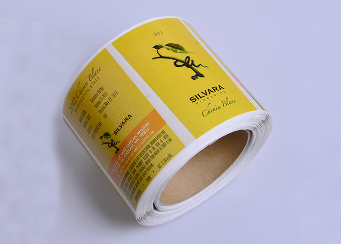 Spot UV 3d logo full color printing labels roll for wine bottle packaging customized