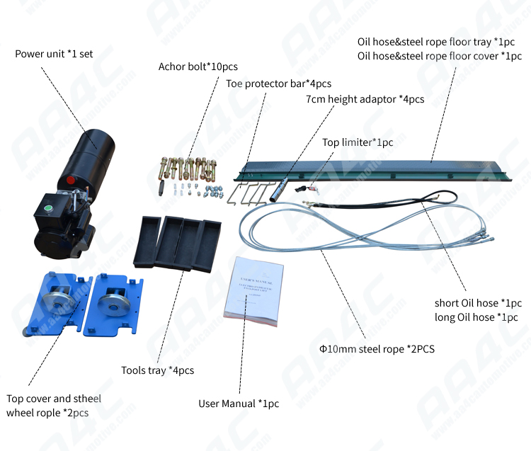 10000lbs Floorplate 2 Post Car Lift Car Parking Auto Two Post Lift 4.5T 8 Folded Profile Hydraulic