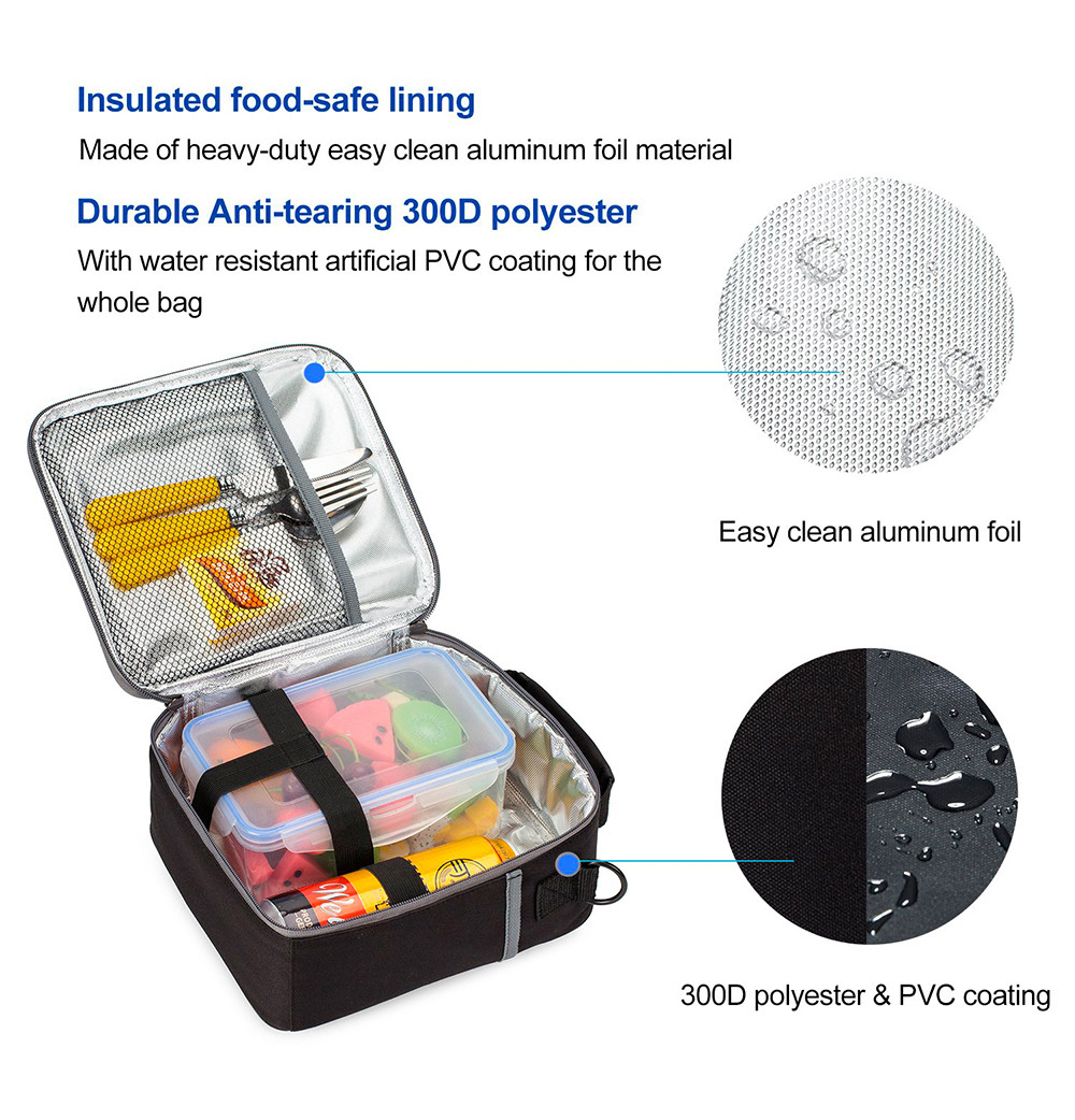 Water Resistant Unisex Polyester Insulated Lunch Bags