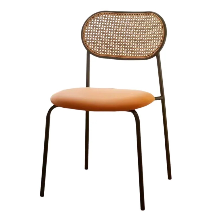 OEM ODM Nordic Cane Dining Chair Black Rattan Dining Room Chairs