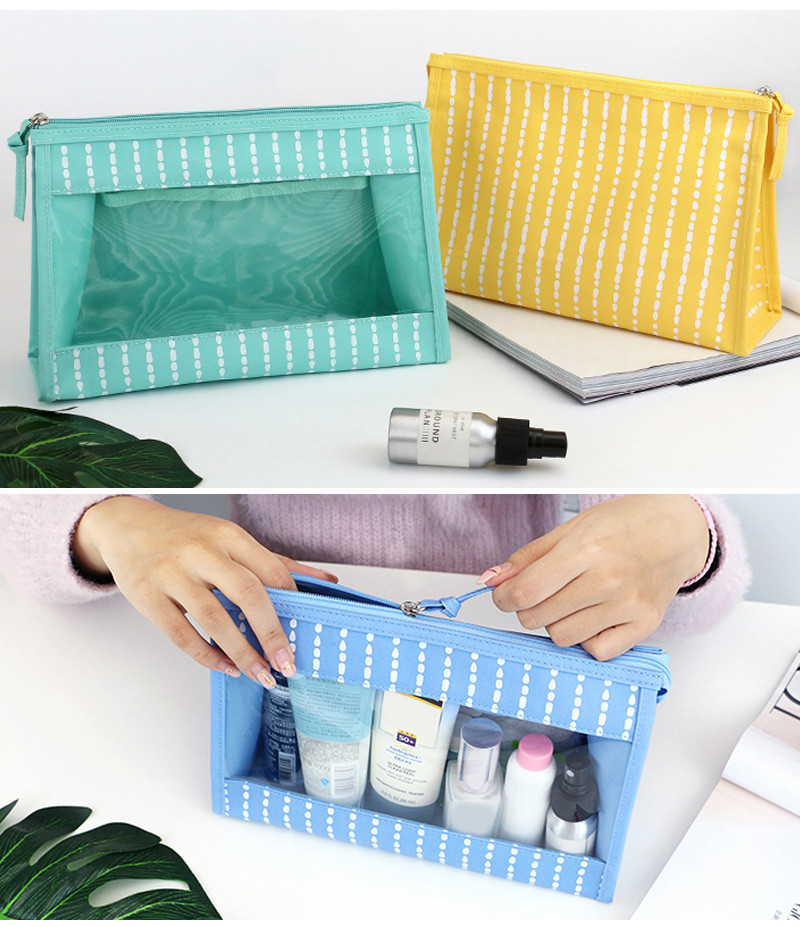 Clear Transparent Zipper PVC Polyester Makeup Cosmetic Bags