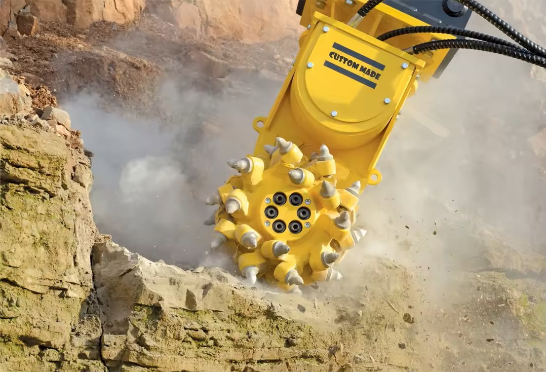 Drum Cutter Double Heads Excavator Attachments Design Horizontal And Vertical Milling Machine